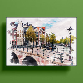 Póster Viajes por la acuarela retro vintage de los canale