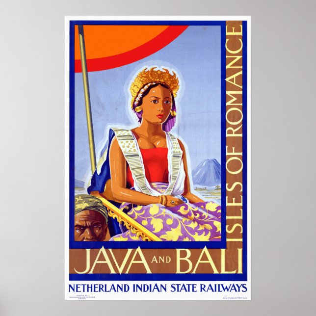 Póster Viajes por la Java Bali Indonesia (Frente)