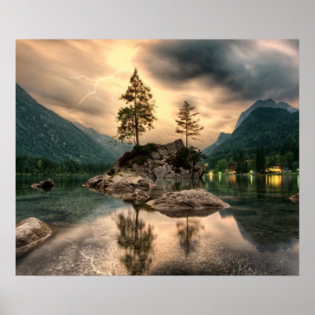 Póster Viajes por la naturaleza - Paisaje de las montañas (Frente)