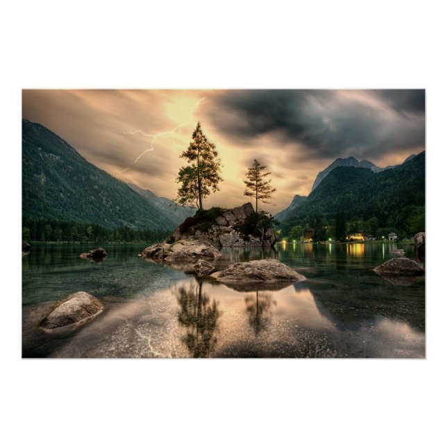 Póster Viajes por la naturaleza - Paisaje de las montañas (Anverso)