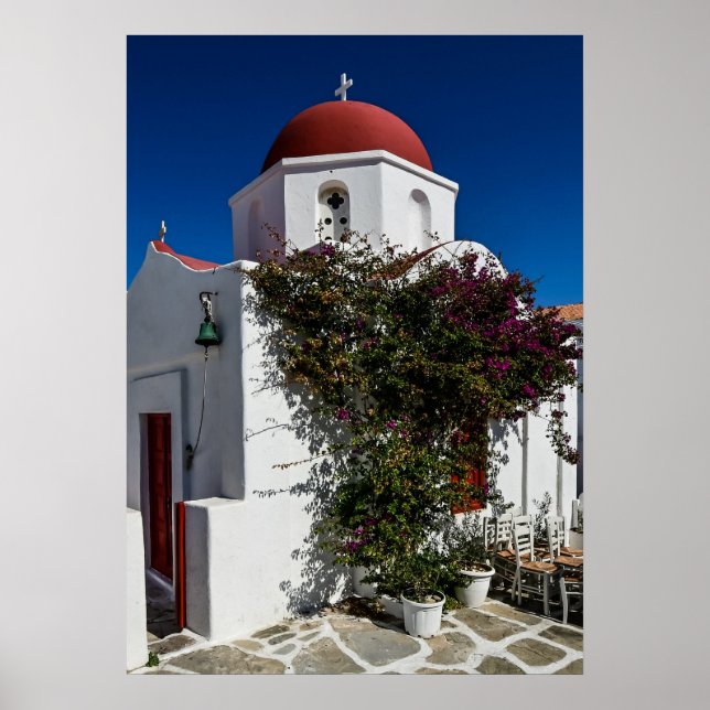 Póster Viajes por Mykonos Grecia - Church Cafe Europa Tur (Frente)