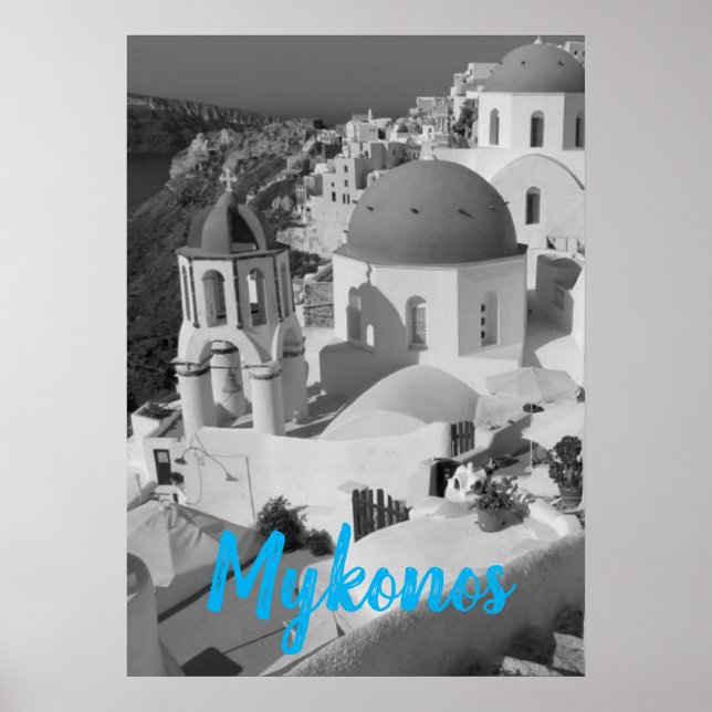 Póster Viajes por Mykonos Grecia - Church Cafe Europa Tur (Frente)
