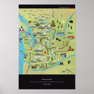 Póster Viajes por Washington de John S. Dykes