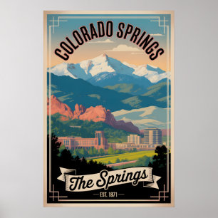Póster Viajes Retro Colorado Springs Colorado