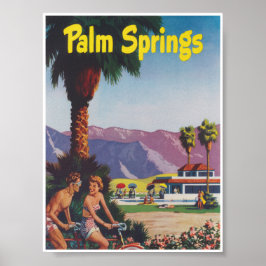 Póster Viajes retro de Palm Springs California