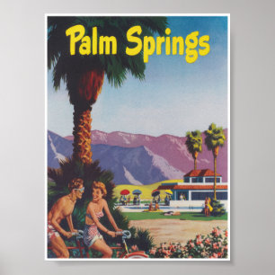 Póster Viajes retro de Palm Springs California