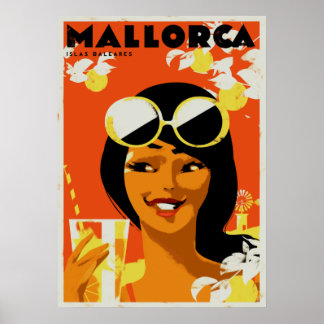 Póster Viajes Retro - Mallorca Baleares España