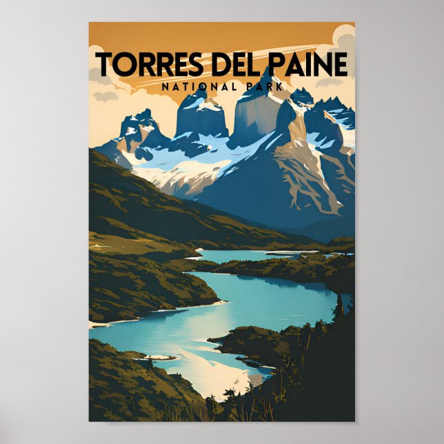 Póster Viajes tradicionales del parque nacional Torres De (Frente)