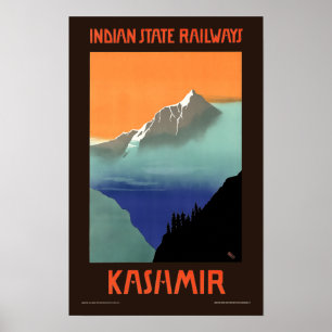 Póster Viajes turísticos de la India en Cachemira