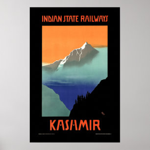Póster Viajes turísticos de la India en Cachemira