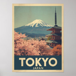 Póster Viajes Vintage a Tokio