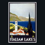 Póster Viajes Vintage Art Deco Poster Lagos Italianos<br><div class="desc">Los lagos italianos ofrecen un poco de todo; pueblos y bonitos encaramados a orillas del agua,  un telón de fondo de montañas,  edificios de calidad y,  por supuesto,  un paisaje impresionante,  como todos ven desde este poster vintage de estilo art decó.</div>