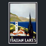 Póster Viajes Vintage Art Deco Poster Lagos Italianos<br><div class="desc">Los lagos italianos ofrecen un poco de todo; pueblos y bonitos encaramados a orillas del agua,  un telón de fondo de montañas,  edificios de calidad y,  por supuesto,  un paisaje impresionante,  como todos ven desde este poster vintage de estilo art decó.</div>