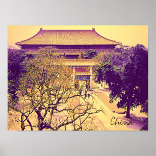 Póster Viajes vintage de China Ming Tombs