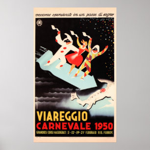 Póster VIAREGGIO CARNEVALE 1950 Festival Viaje al Viejo I