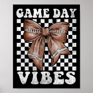 Póster Vibes Coquette Bow Football Mama