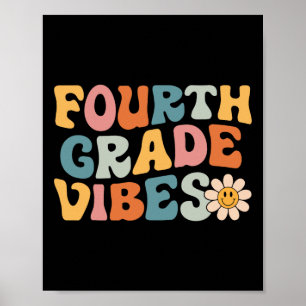 Póster Vibes de cuarto grado - Equipo de 4º grado Retro 1