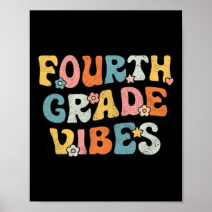 Póster Vibes de cuarto grado - Equipo de 4º grado Retro 1
