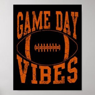 Póster Vibes de día de juego Naranja Vintage con problema