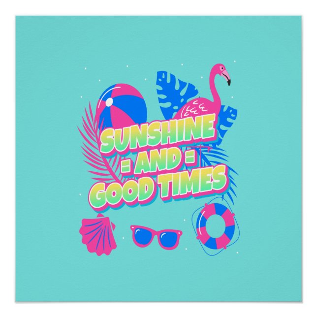 Póster Vibes de diversión de verano tropical (Anverso)