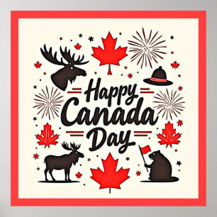 Póster Vibes de diversión del Día de Canadá