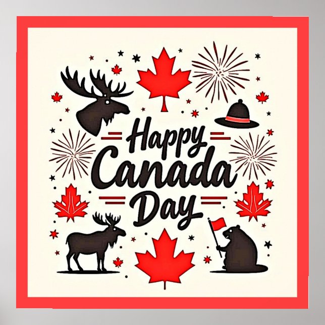 Póster Vibes de diversión del Día de Canadá (Frente)