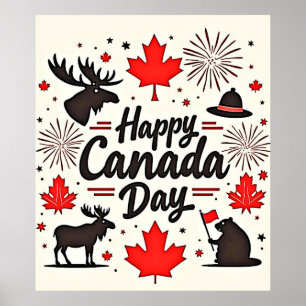 Póster Vibes de diversión del Día de Canadá