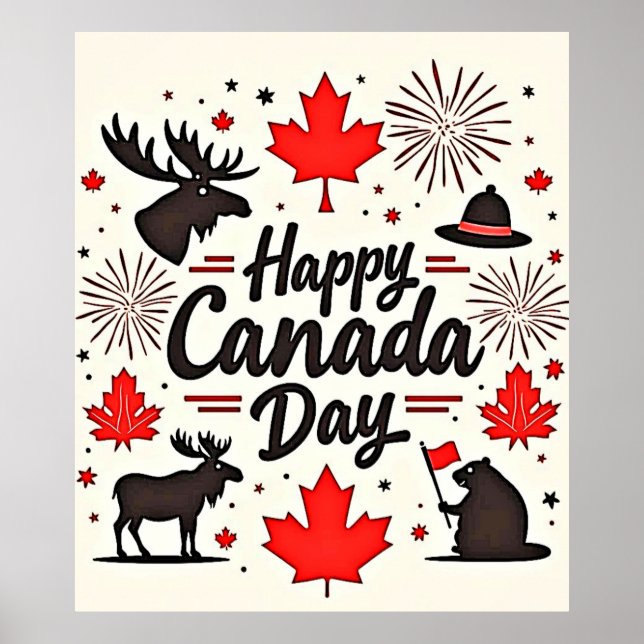 Póster Vibes de diversión del Día de Canadá (Frente)