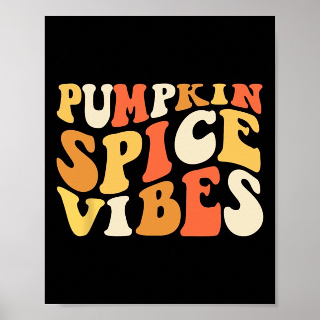 Póster Vibes de especias de calabaza Retro de vibraciones (Frente)