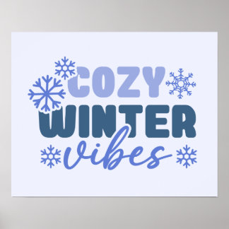 Póster Vibes de invierno acogedoras - Tipografía de copo