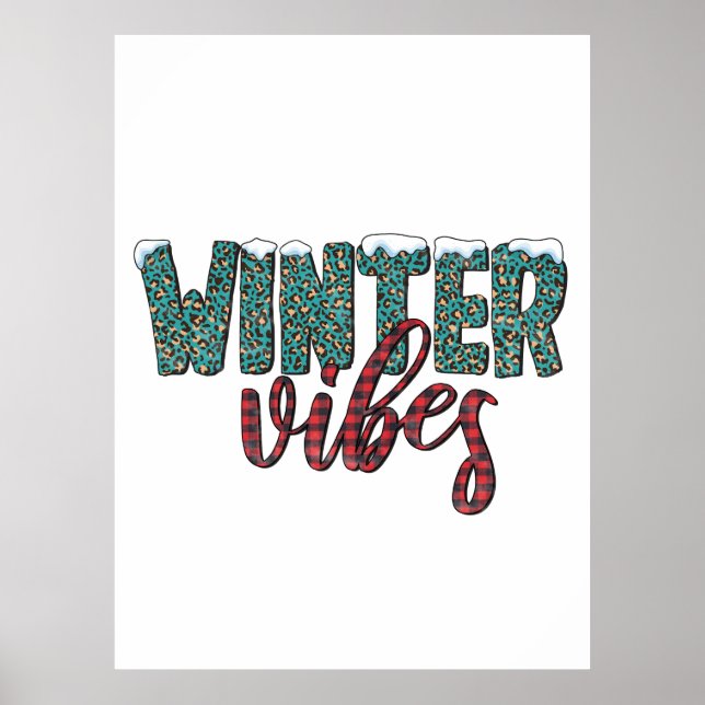 Póster Vibes de invierno de regalo de Navidad (Frente)