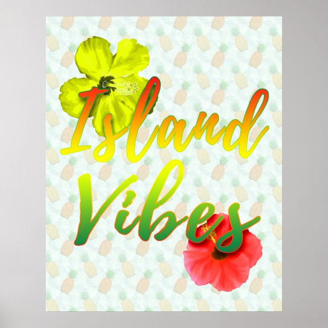 Póster Vibes de la isla jamaiquina (Frente)
