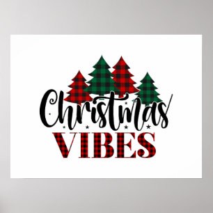Póster Vibes de Navidades de árbol de navidad de relleno