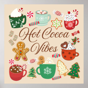 Póster Vibes de Navidades de cacao caliente