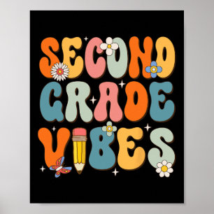Póster Vibes De Segundo Grado De Primer Día De La Escuela