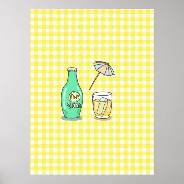 Póster Vibes de soda pop de verano - bebida Personalizado (Frente)