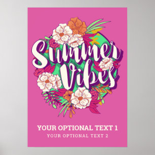 Póster Vibes de verano de texto de personalizado