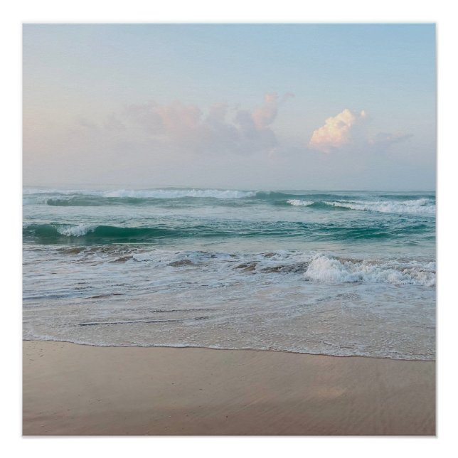 Póster Vibes de verano | Monograma Ombre Beach Sun & Sand (Anverso)