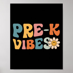 Póster Vibes - Equipo Preescolar Retro Primer Día De Sch