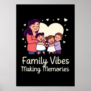 Póster Vibes familiares haciendo Recuerdos - Vacaciones d