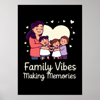 Póster Vibes familiares haciendo Recuerdos - Vacaciones d