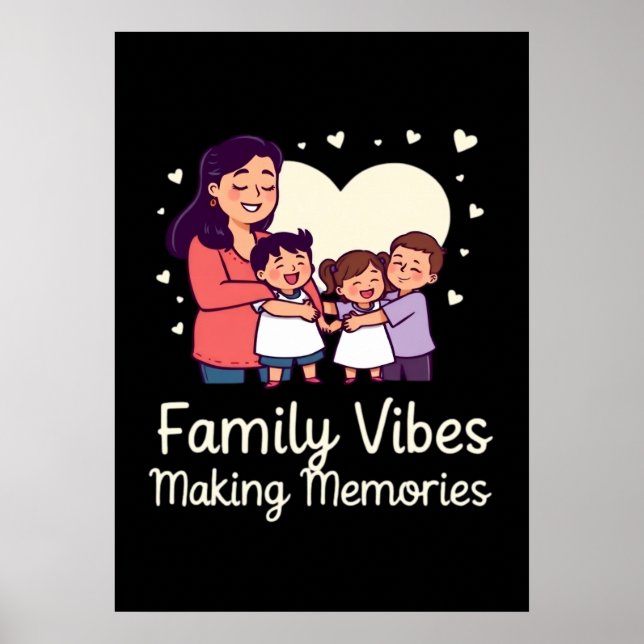 Póster Vibes familiares haciendo Recuerdos - Vacaciones d (Frente)
