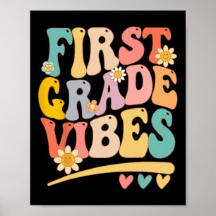 Póster Vibes Grado Para Chicas Niños Maestros De Primer G