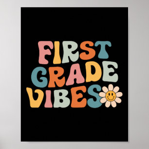Póster Vibes Grado - Primer Grado Retro Primer Día De Sch