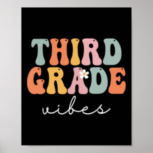 Póster Vibes Grado Retro Groovy Vintage Primer Día De Sch