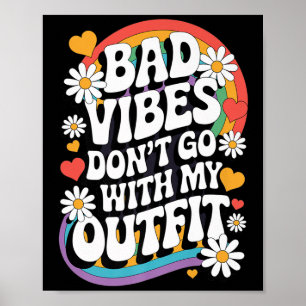 Póster Vibes malas no van con mi traje Retro Groovy Flo