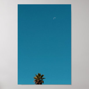 Póster Vibes positivas: minimalismo de la luna de la palm