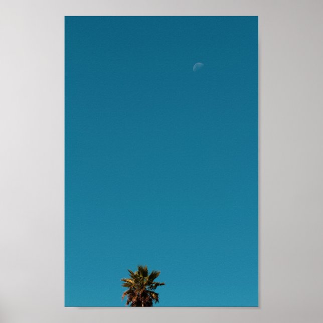 Póster Vibes positivas: minimalismo de la luna de la palm (Frente)