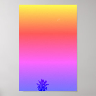 Póster Vibes positivas: minimalismo de la luna de la palm