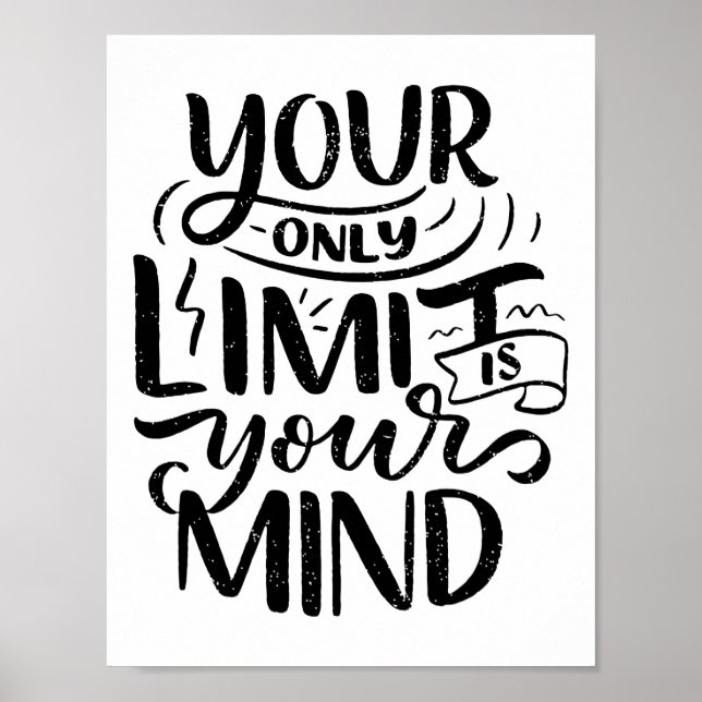 Póster Vibes positivas - Tu único límite es tu mente (Frente)